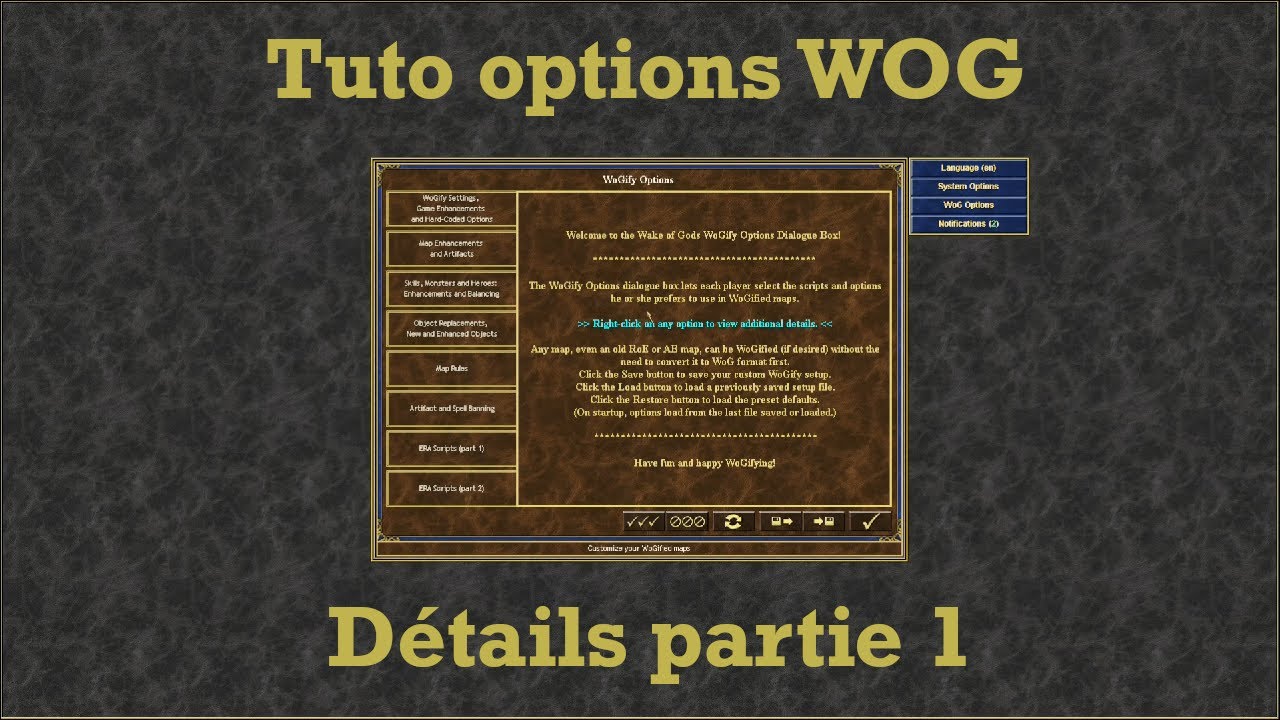 Tutoriel options Wog Détaillées partie 1