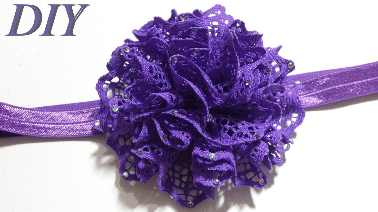 Como Hacer Lazos 🎀 DIY #106 Flor en Cinta de Encaje Tutorial