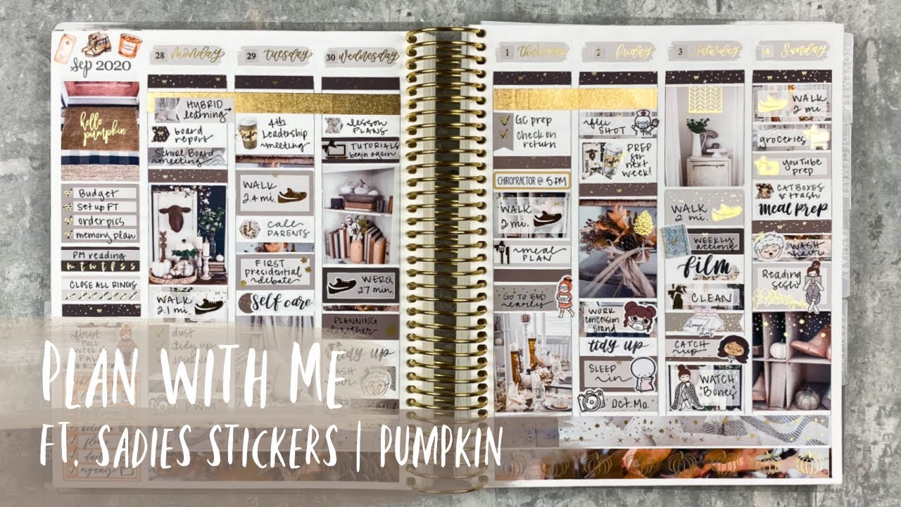 PLAN WITH ME | ft. sadie's stickers | PUMPKIN | tattooed teacher plans