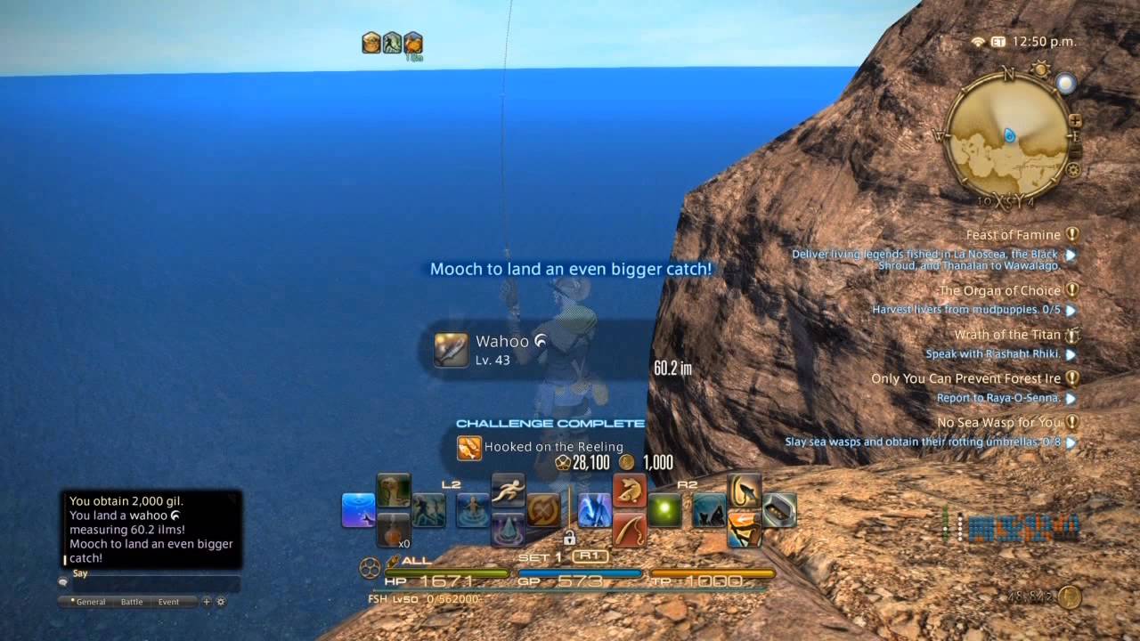 Final Fantasy 14 Tips on catching the Titanic Sawfish