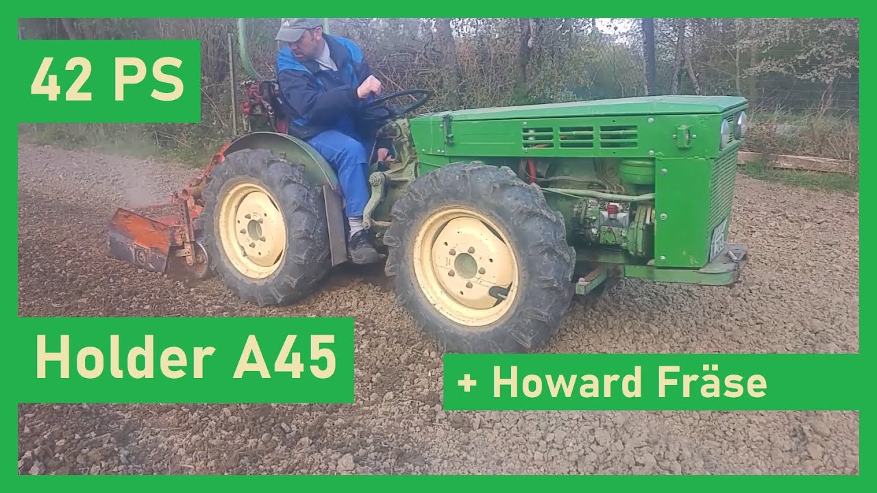 Kartoffelacker fräsen mit Holder A45 und Howard Rotavator