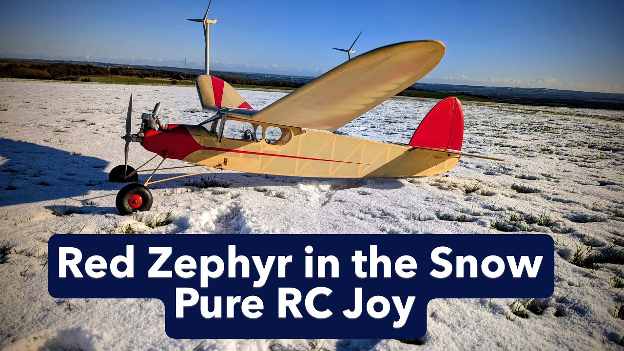 RC Flying in the Snow! Vintage Red Zephyr & Pietenpol Air Camper Take to the Winter Skies.