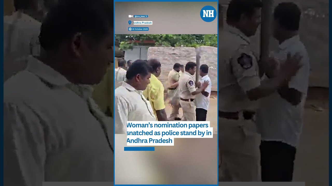 Woman&rsquo;s nomination papers snatched as police stand by in Andhra Pradesh