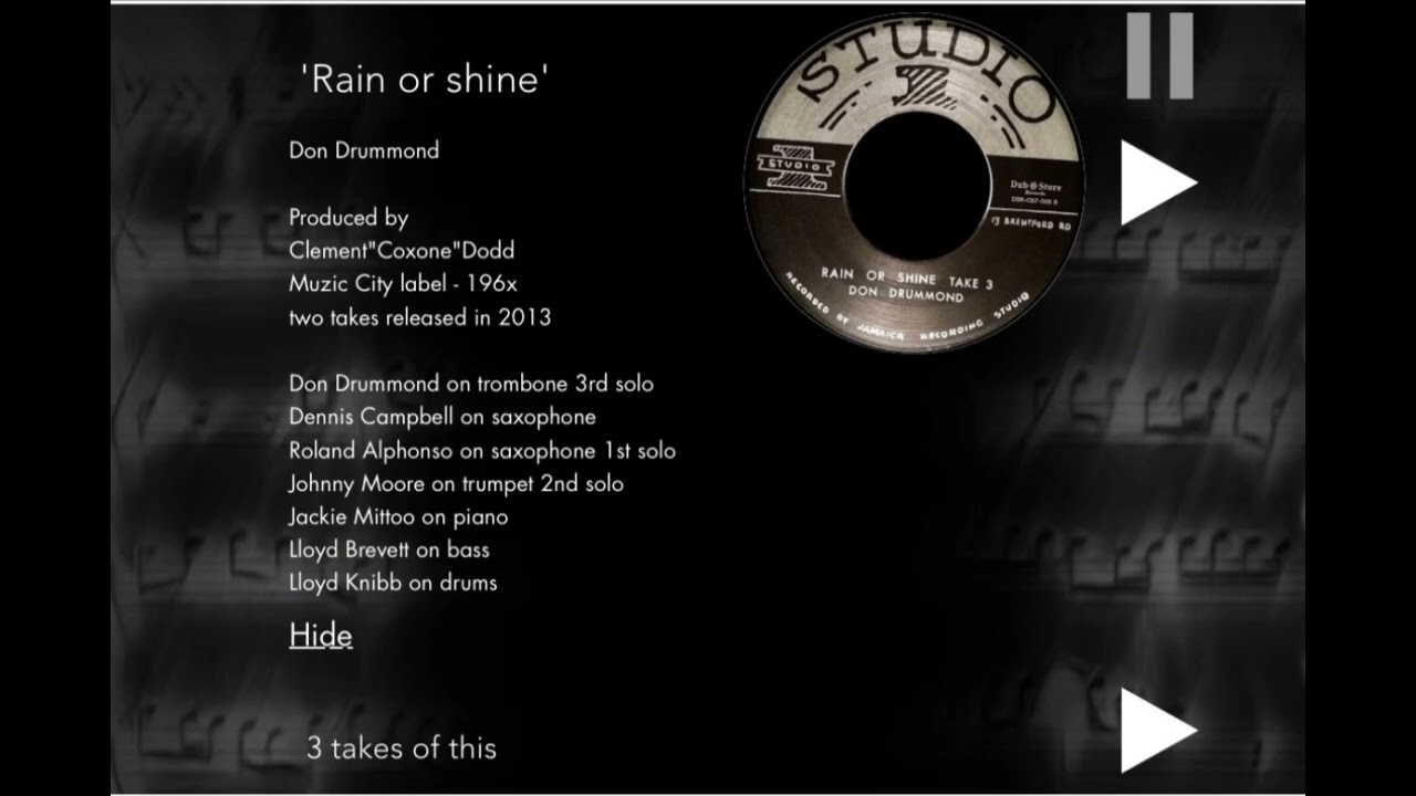 Don Drummond - ‘Rain or shine’ (original take)     •dondrummond.com•