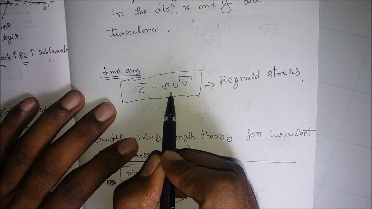 turbulent flow , reynolds expression and prandtl mixing length