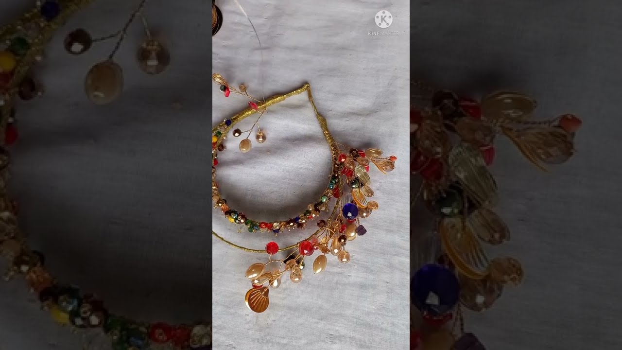 Beaded duo tiara headband. Double strand headpiece