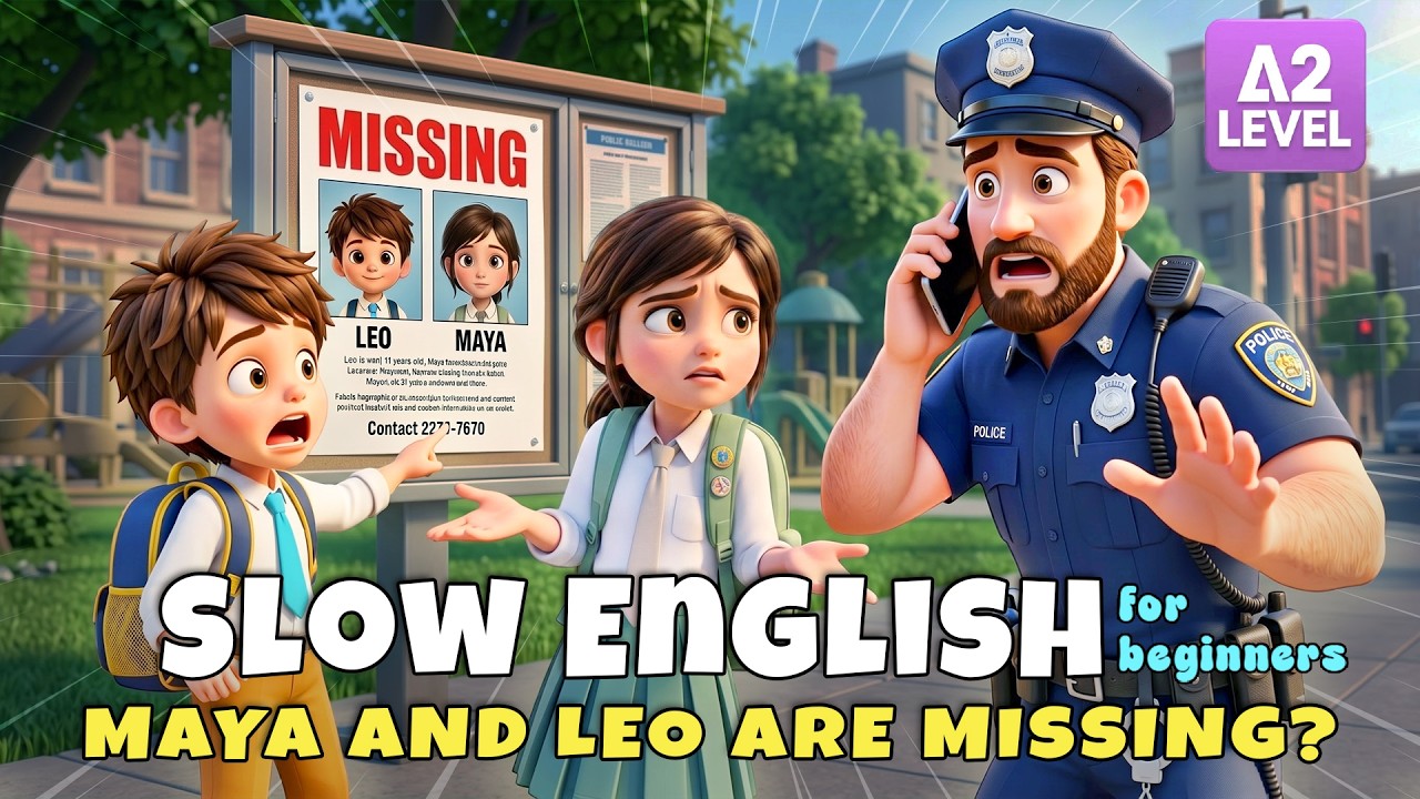 Why Are Maya and Leo on a MISSING Poster?! 😱 | Slow English Listening (A2 Level)