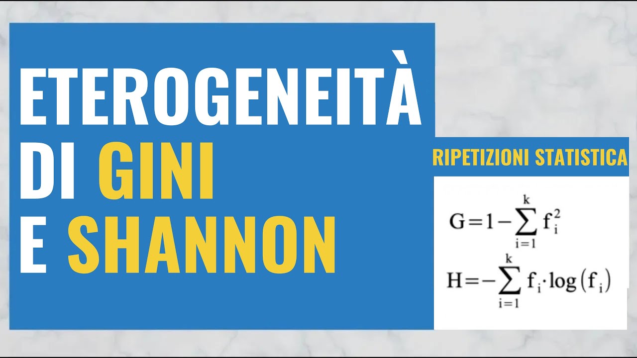 Mutabilità ed eterogeneità: Gini e Shannon