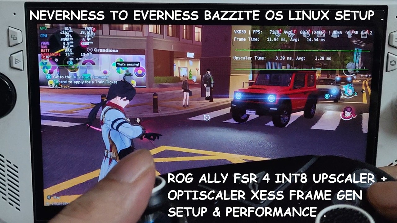 Настройка Linux от Neverness до Everness | Rog Ally FSR 4 INT8 + Optiscaler XeSS Frame Gen Bazzit...