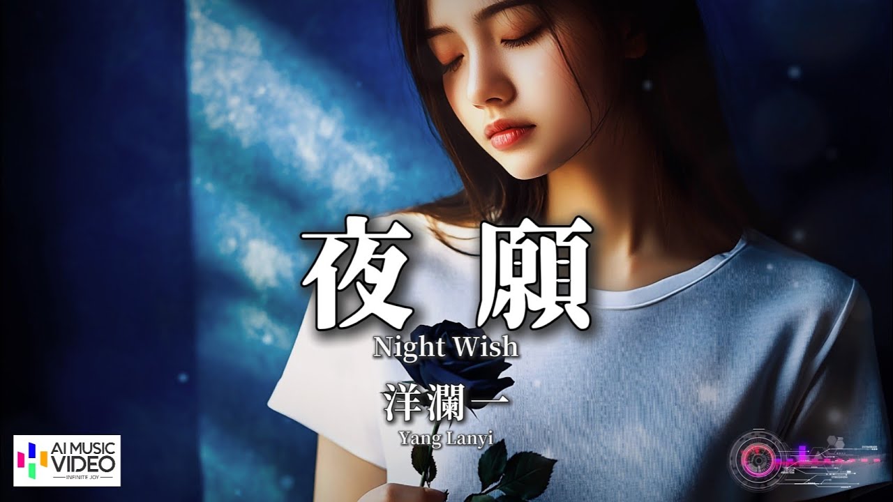 【高清MV】洋瀾一 - 夜願【Pinyin + Eng Sub | AI音樂視頻 | 繁體拼音英文動態字幕】Yang Lanyi 【洋澜一 -  夜愿】