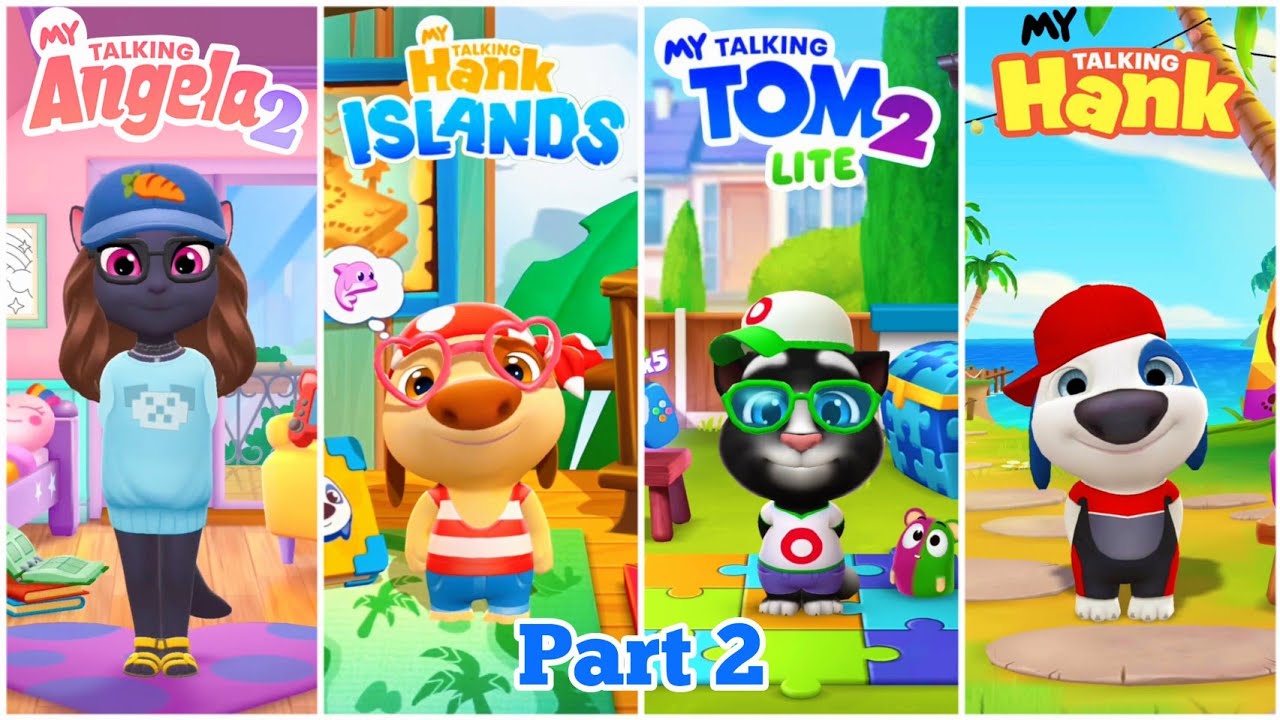 My Talking Angela 2 vs My Talking Hank Islands vs My Talking Tom 2 Lite vs My Talking Hank - Part 2