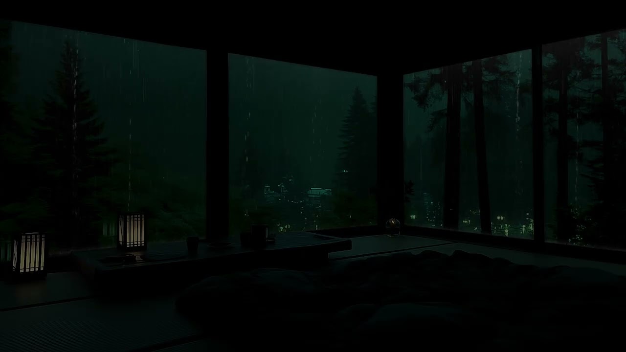 Quiet Rain Outside a Cozy Forest Cabin (No Ads) | Peaceful Sleep Sounds for Deep Rest All Night