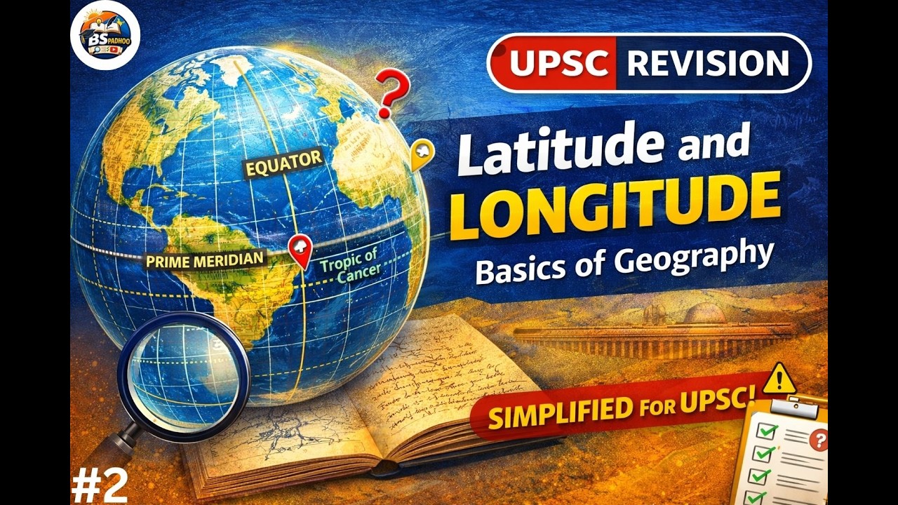 Latitude & Longitude Explained | Complete Basics | UPSC Geography Revision #geography #upscprelims