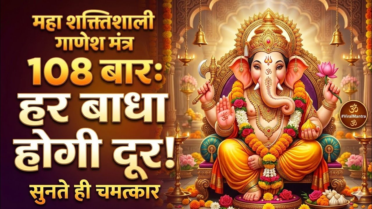 Ganpataye Namo Namah 108 Times | Powerful Ganesh Mantra for Success & Wealth | ॐ गं गणपतये नमो नमः 