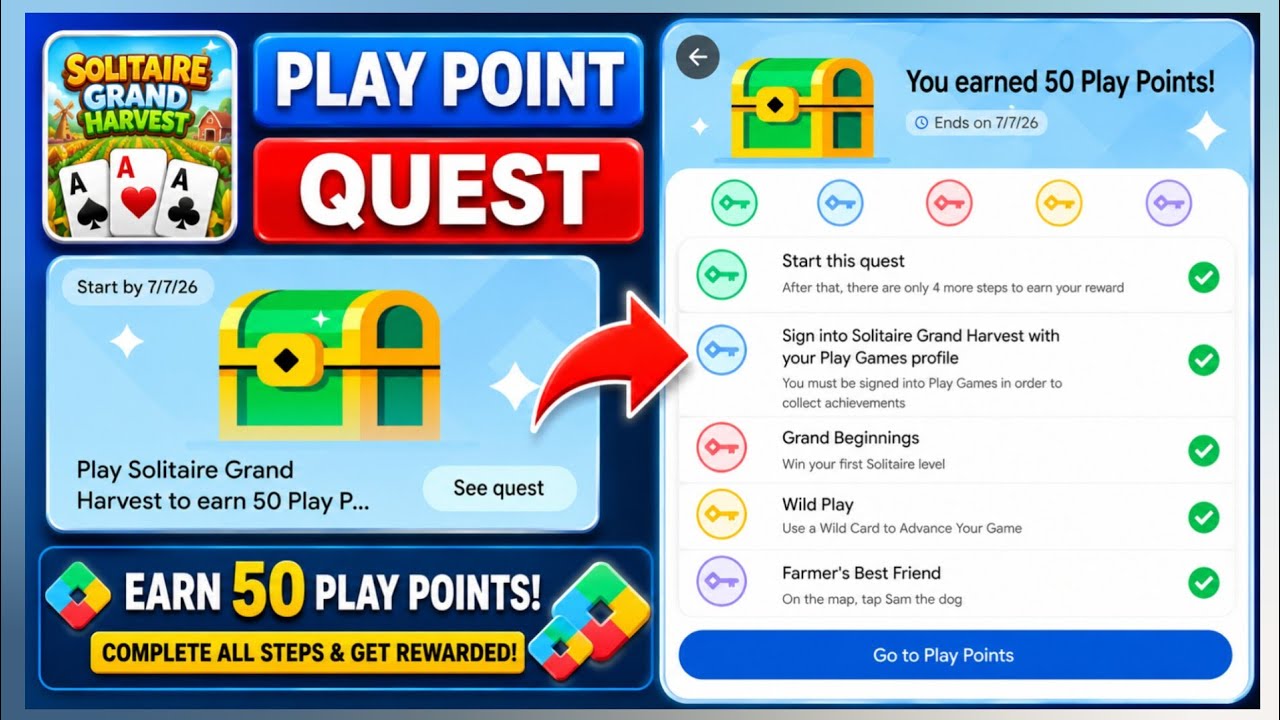 Solitaire Grand Harvest Play Points Quest 