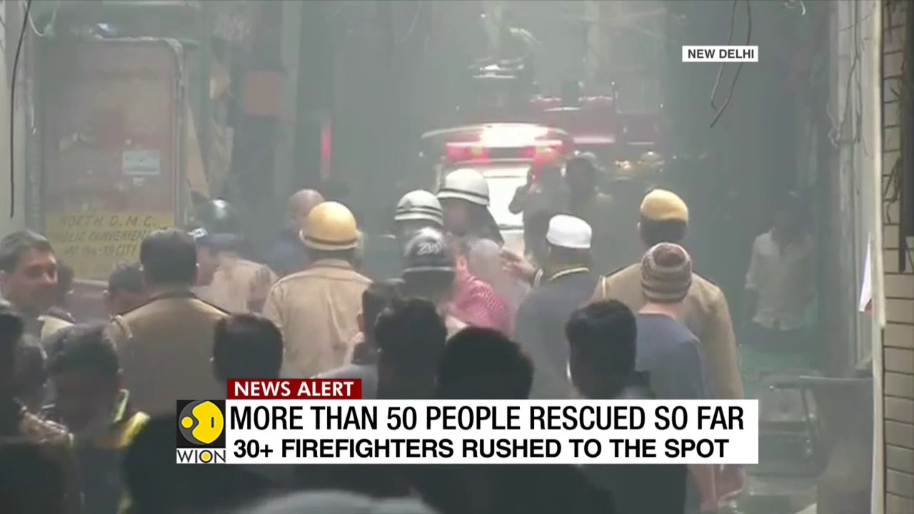 Fire breaks out at a factory in Delhi; 43 people dead