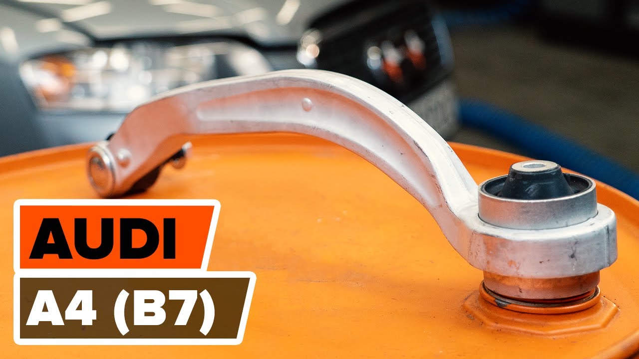 How to change front control arm on AUDI A4 (B7) [TUTORIAL AUTODOC]