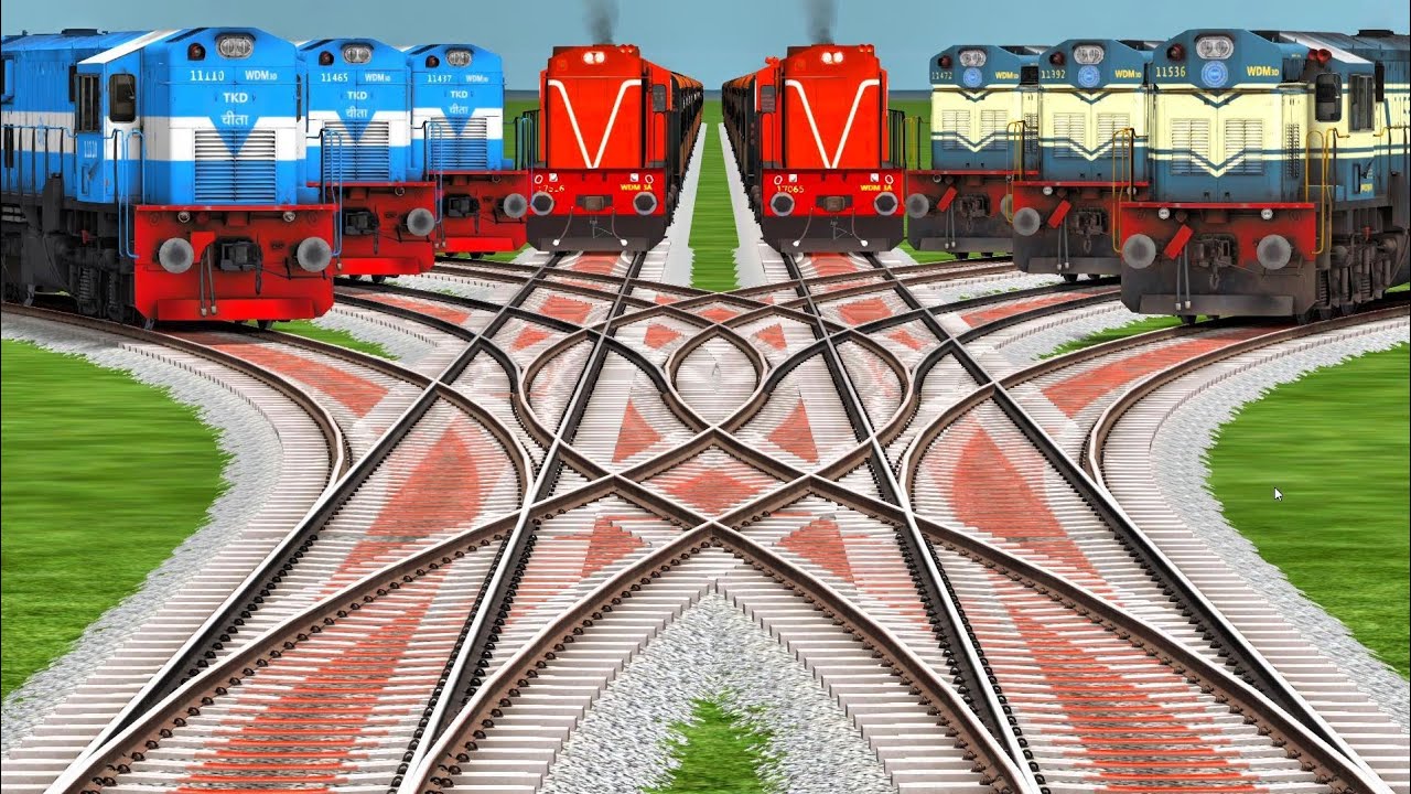 🚆 Twisted Tracks par Train ka Power Show🌪 Extreme Double Curve Crossing – Real Rail Thrill