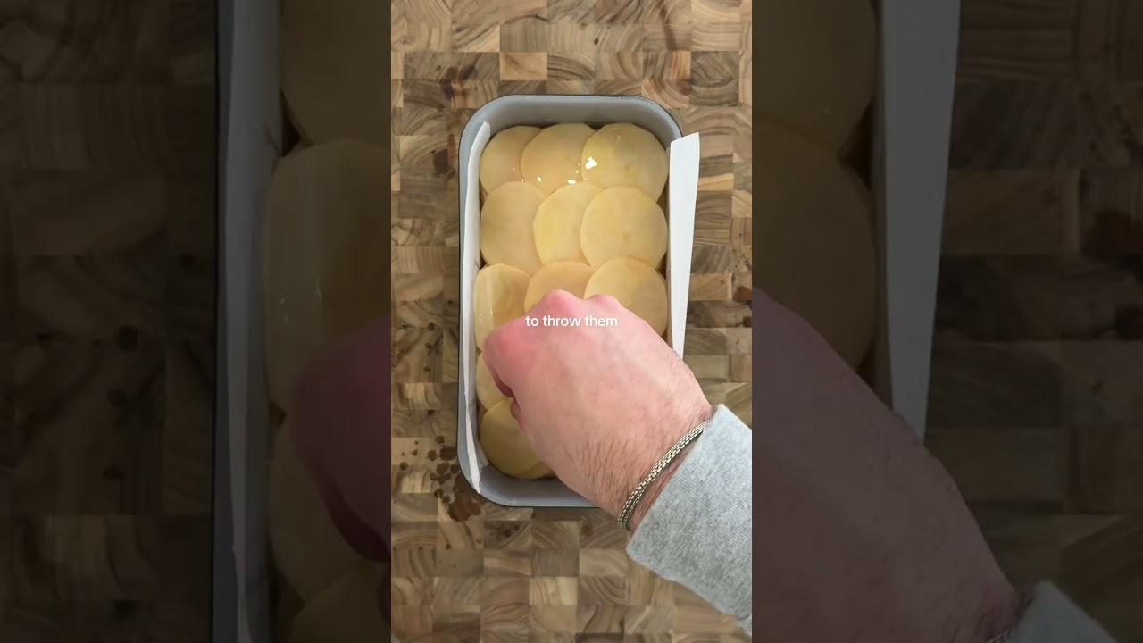 Making potato pav&eacute; for my wife