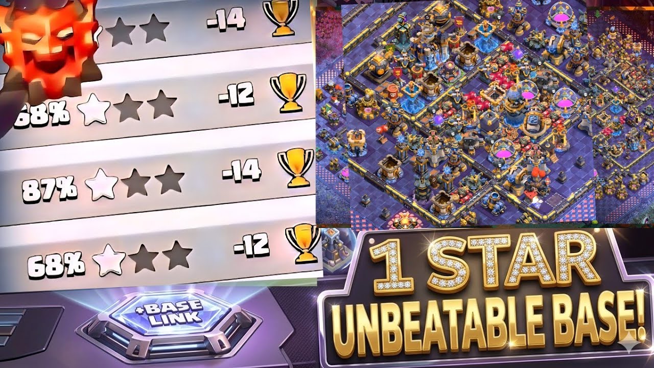 99% Anti 2 Star TH18 Base With Link | NEW TH18 WAR & Legend Base | ANTI THROWER ANTI EVERYTHING !