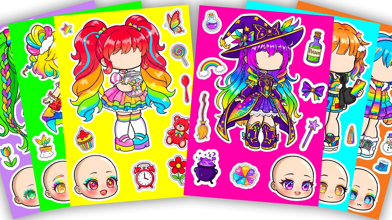 💖Paper DIY💖 Cute Series X Gacha Sticker Book #doll #paperdiy #gachalife #asmr #cute