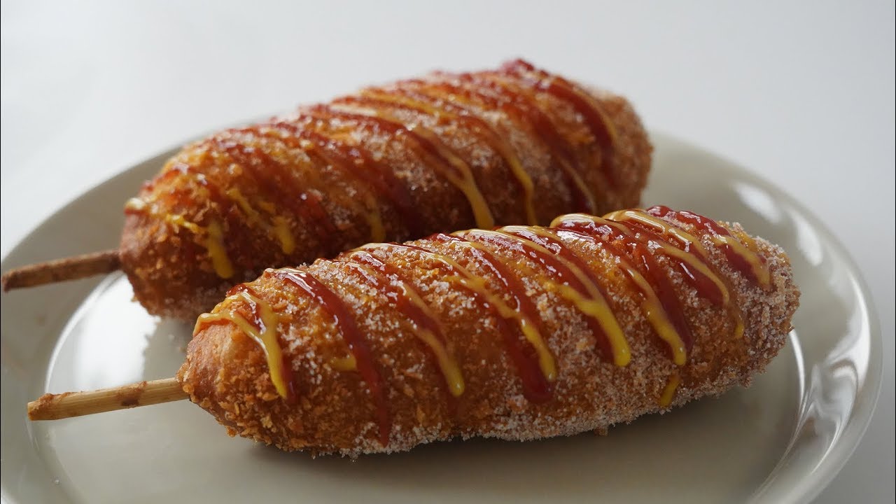 Корейская уличная еда, Сыр моцарелла Corndog, Корейская хот-дог