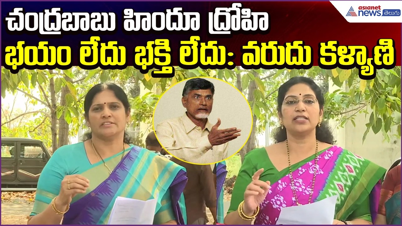 చంద్రబాబు హిందూద్రోహి.. భయం లేదు భక్తి లేదు.. Varudhu Kalyani | TTD Ghee Issue | Asianet News Telugu