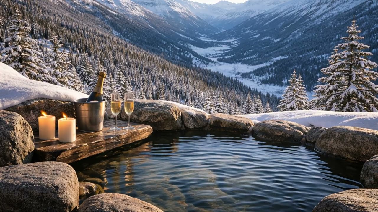 🎶💧❄️ Relaxing Nordic Music | Mountain Spring View | Calm Winter Escape (1 Hour)