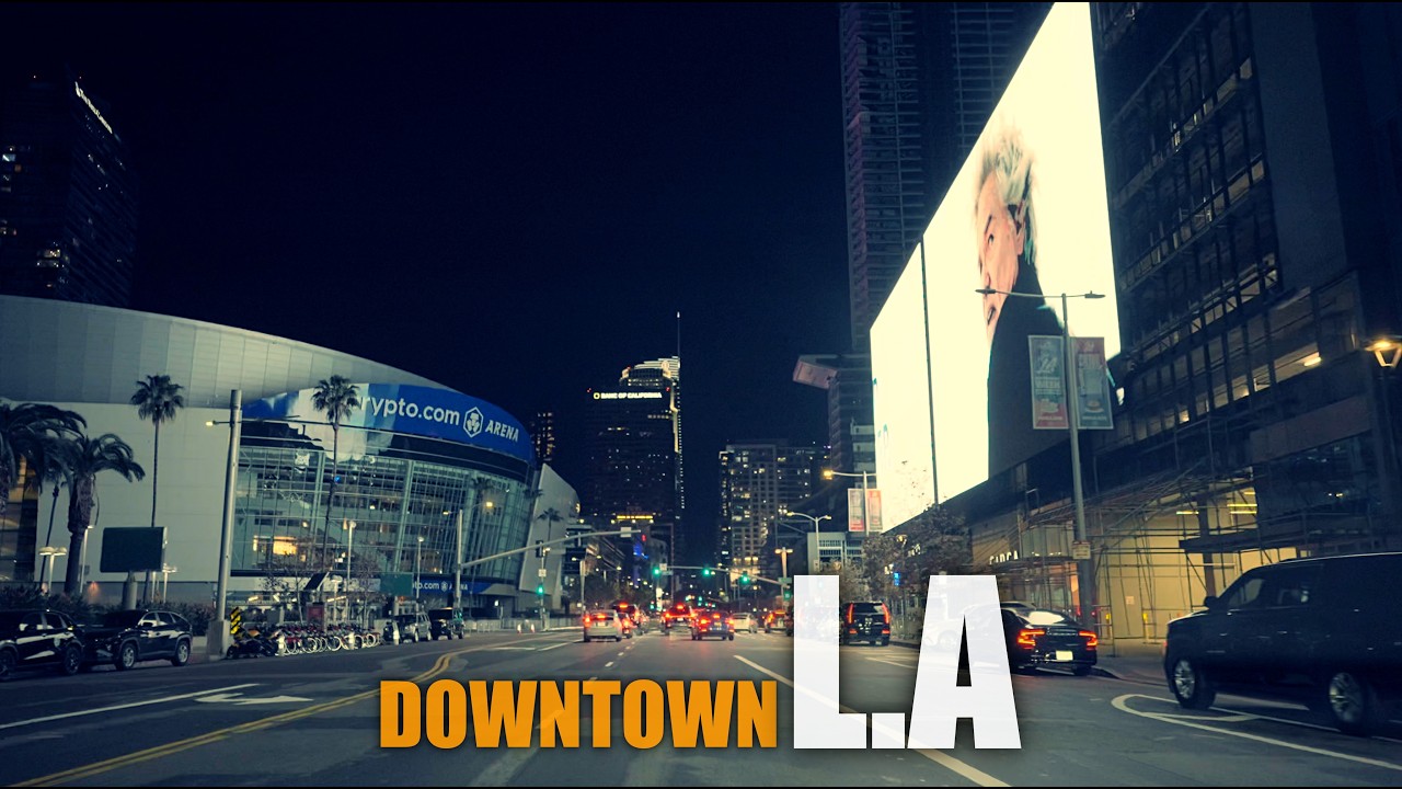 Saturday Night Drive in Los Angeles 4K HDR | South L.A. to Downtown LA Night Tour