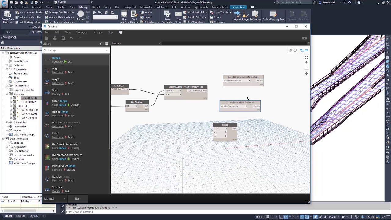 Dynamo for Civil 3D: Placing Objects along a Corridor