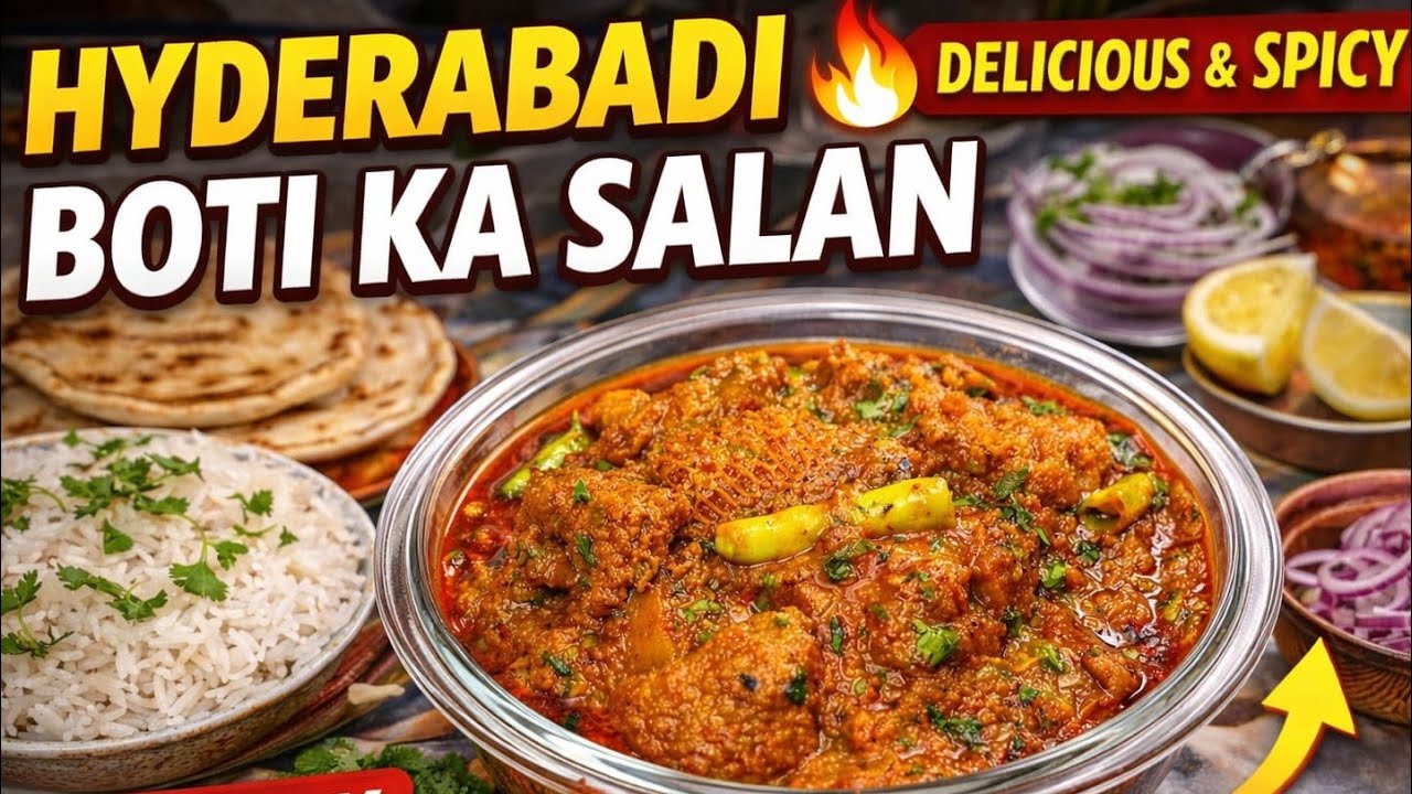 Hyderabadi Boti Ka Salan 🔥 Authentic Nizami Style Mutton Curry | Butta ka salan | Wajdi Recipe 