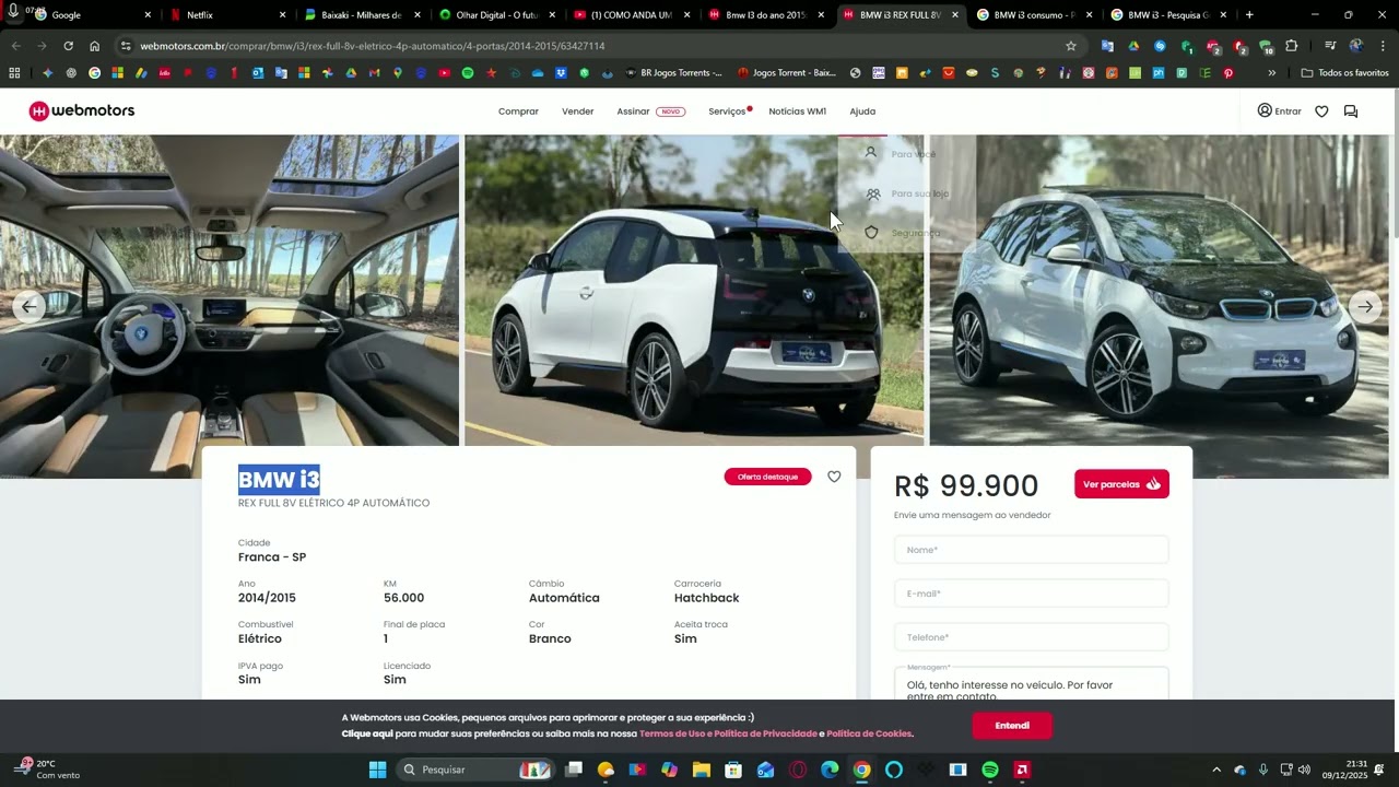 Carro elétrico de 10 anos.