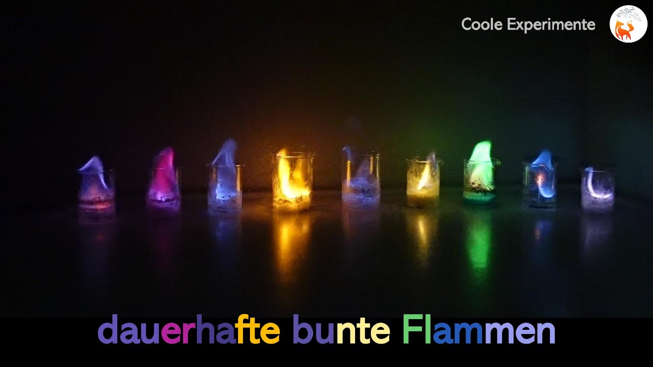 Dauerhaft brennende bunte Flammen - Experiment #11 - DerChemieFuchs