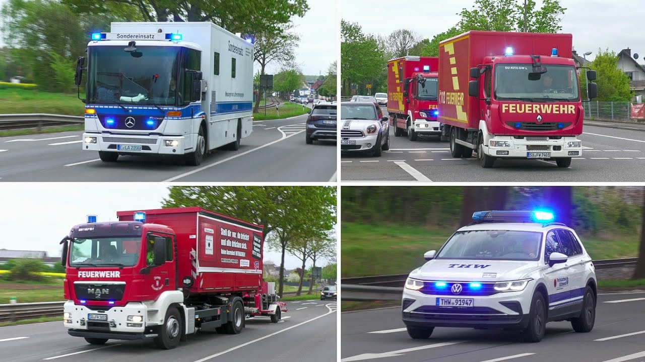 [Sondereinsatz Großbrand] Einsatzfahrten in Niederkassel