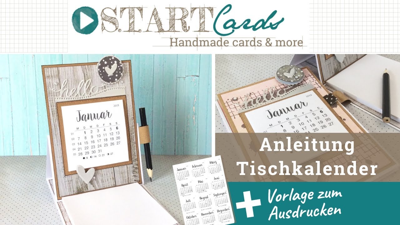 Tischkalender mit Notizblock — Anleitung