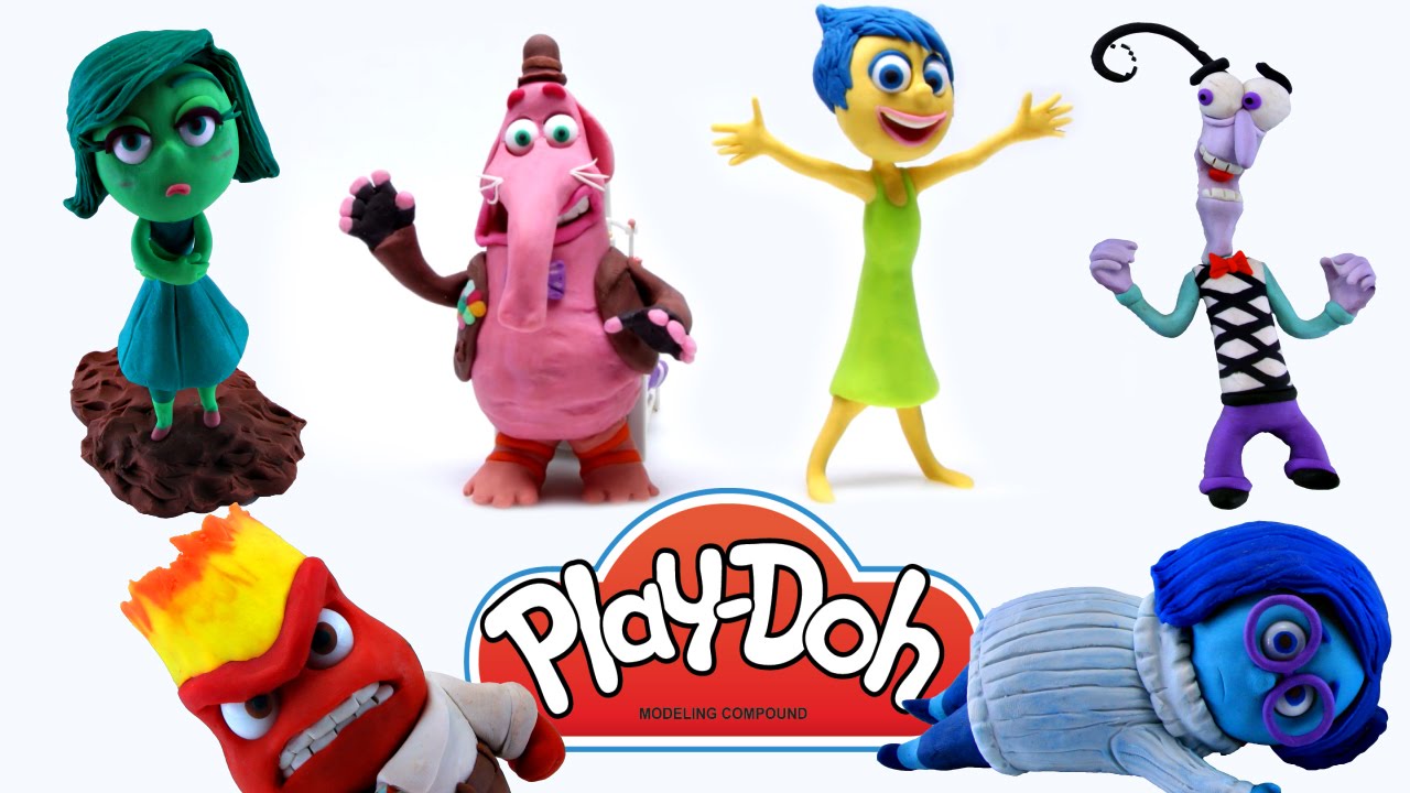 6 INSIDE OUT Characters! Play Doh Stop Motion Animación Disgust Anger Joy Bing Bong Fear Sadness