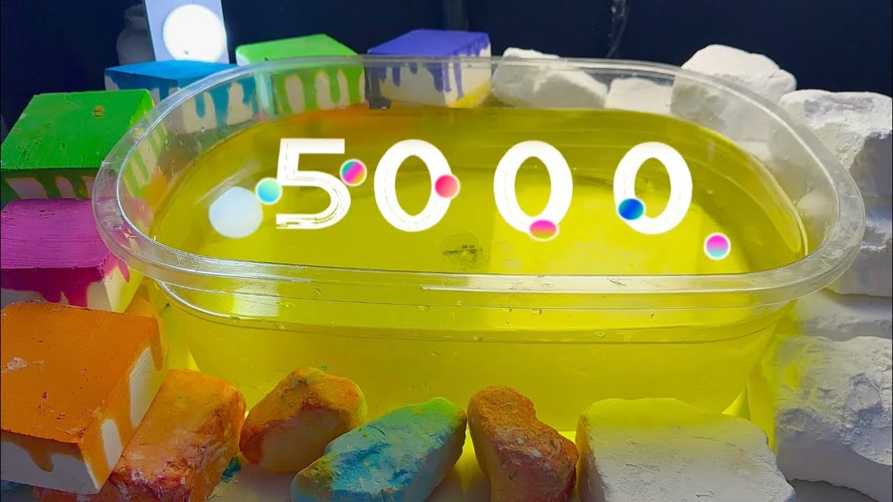 🎉5K Subscribers! Jumbo & Dyed Chalk in Water 💧| Relaxing ASMR | Satisfying 