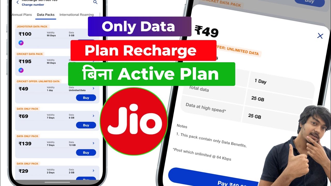Jio only data recharge plan (बिना Active Plan के )| jio Only only internet Plan Without Active Plan