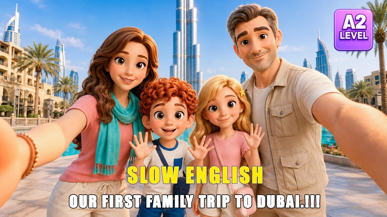 Our First Family Trip To Dubai ✈️🏙️ | Easy English Listening for Beginners (A2 Level)