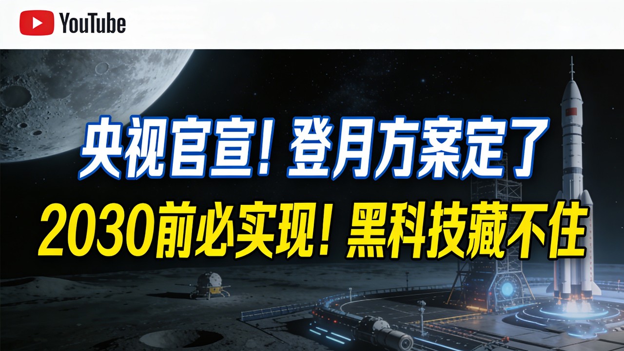 央视紧急官宣！中国载人登月定档二零三零，38万公里征途藏多少黑科技？#央视报道#中国载人登月初步飞行方案公布#中国载人登月#二零三零年登月#长征十号#超低轨通遥一体星座#中国商业航天#航天黑科技