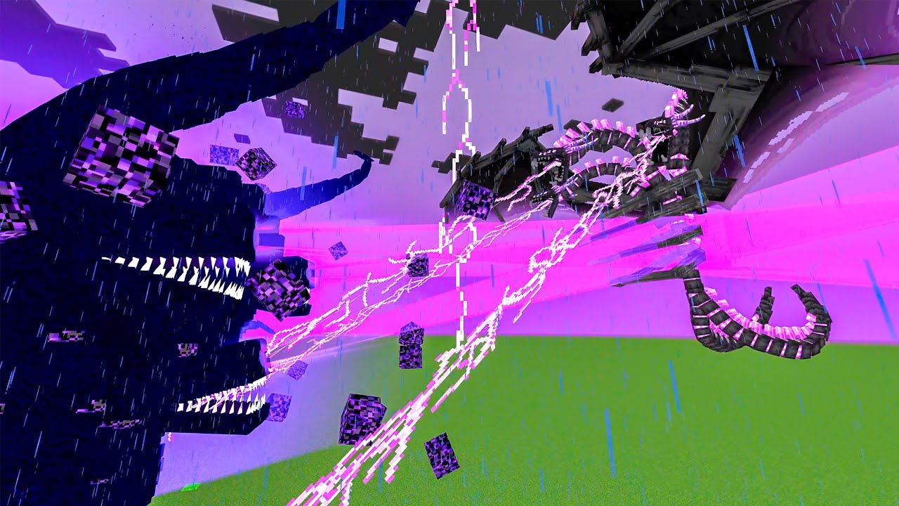 Wither Storm vs Wither Ghidorah in Minecraft PE