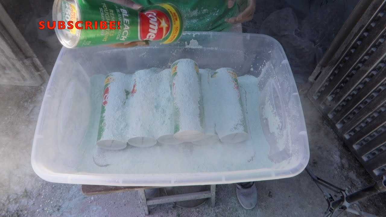 ASMR 7 CANS OF COMET  POWDER PLAY FROM TWO ANGLES
