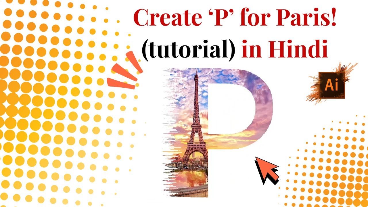P Letter Poster Design for Paris in Illustrator | Typography Poster Tutorial #illustrator #paris