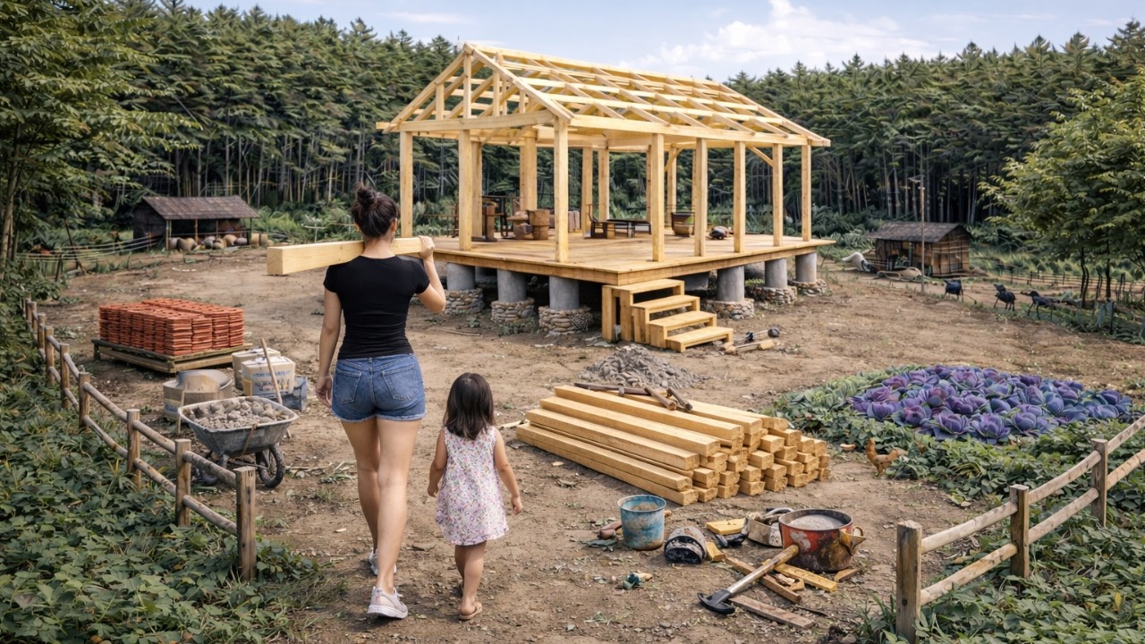 Time-lapse of 111 days: A single mother transforms a dilapidated house into her dream home.