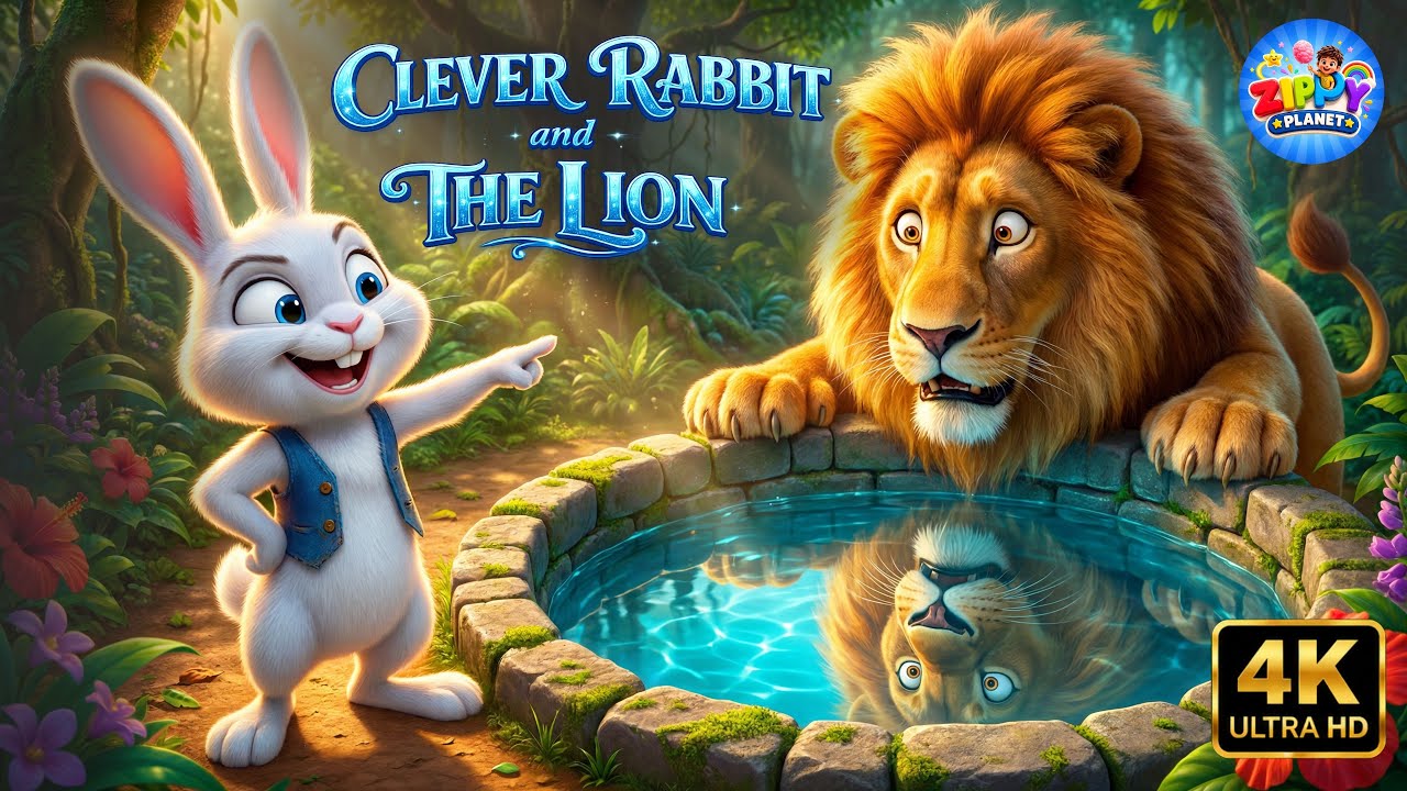 Rabbit and Lion Story for Kids | English Moral Story | Animated Cartoon | Bedtime Story for Children