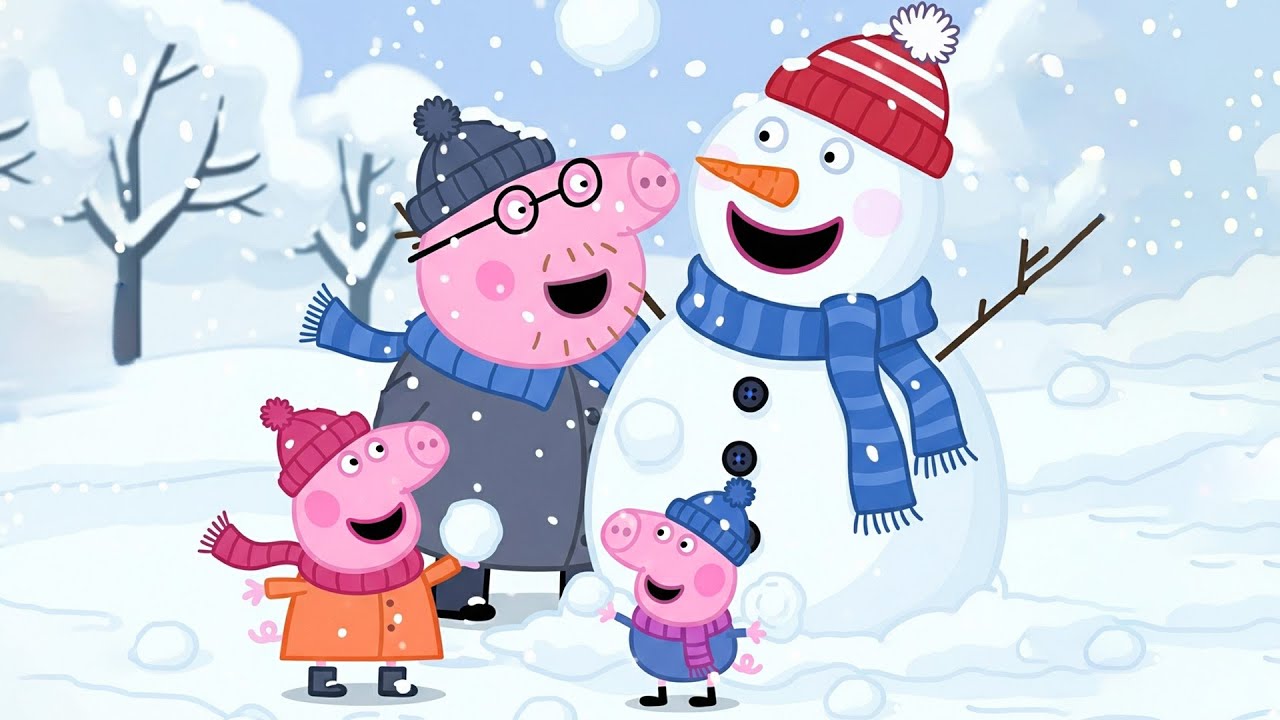 ☃️ Peppa Pig and the Snowman Making Day! ❄️🐷 | Peppa Pig Funny Animation