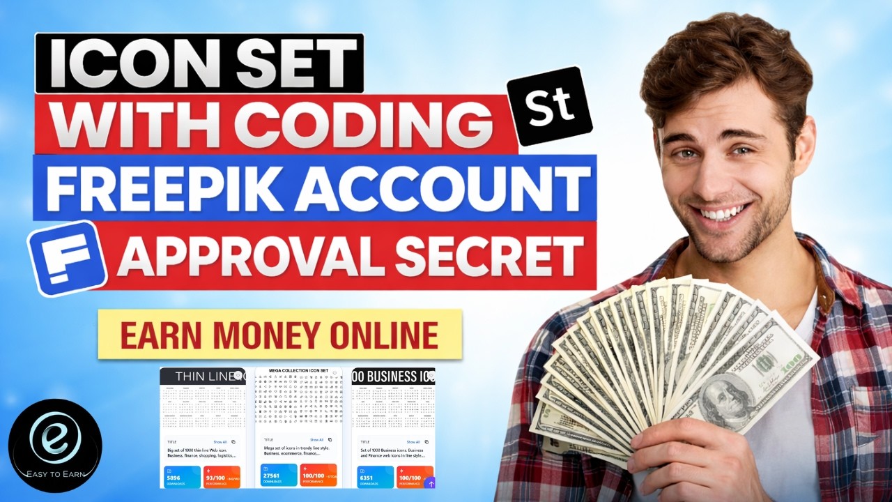 How to Make Handmade Icon Set with Coding 🎯 | Adobe Sell Trick +Freepik account Approval Secret 🔥