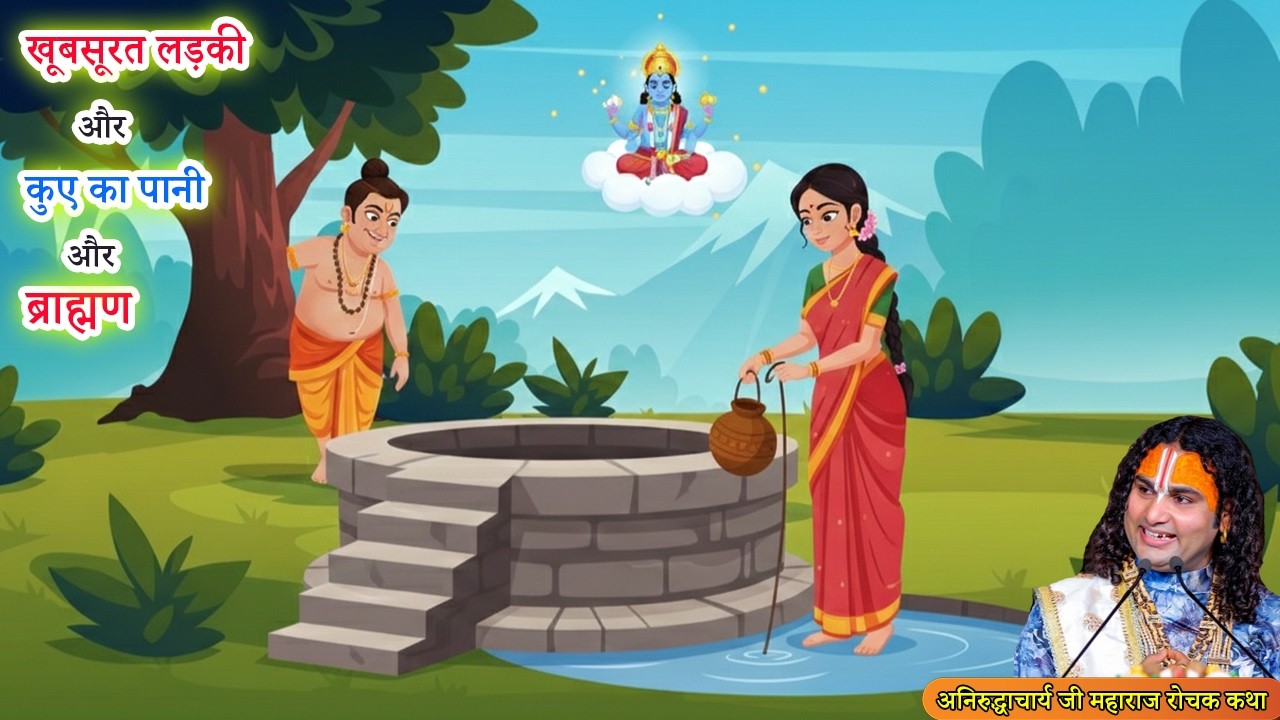 खूबसूरत लड़की और कुए का पानी और ब्राह्मण - रोचक कथा | Dharmik Kahaniya #aniruddhacharyaji