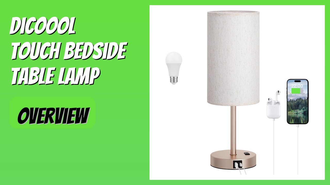 REVIEW (2026): Dicoool Touch Bedside Table Lamp. Features