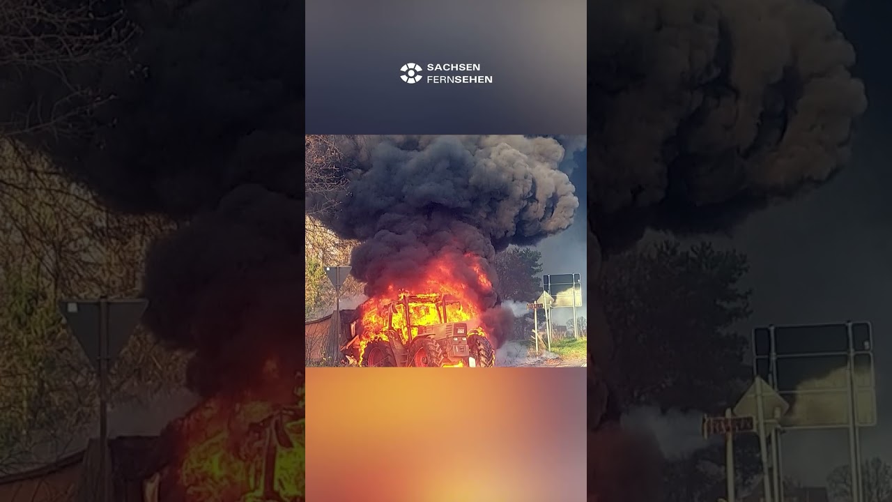 Traktorbrand in Struppen